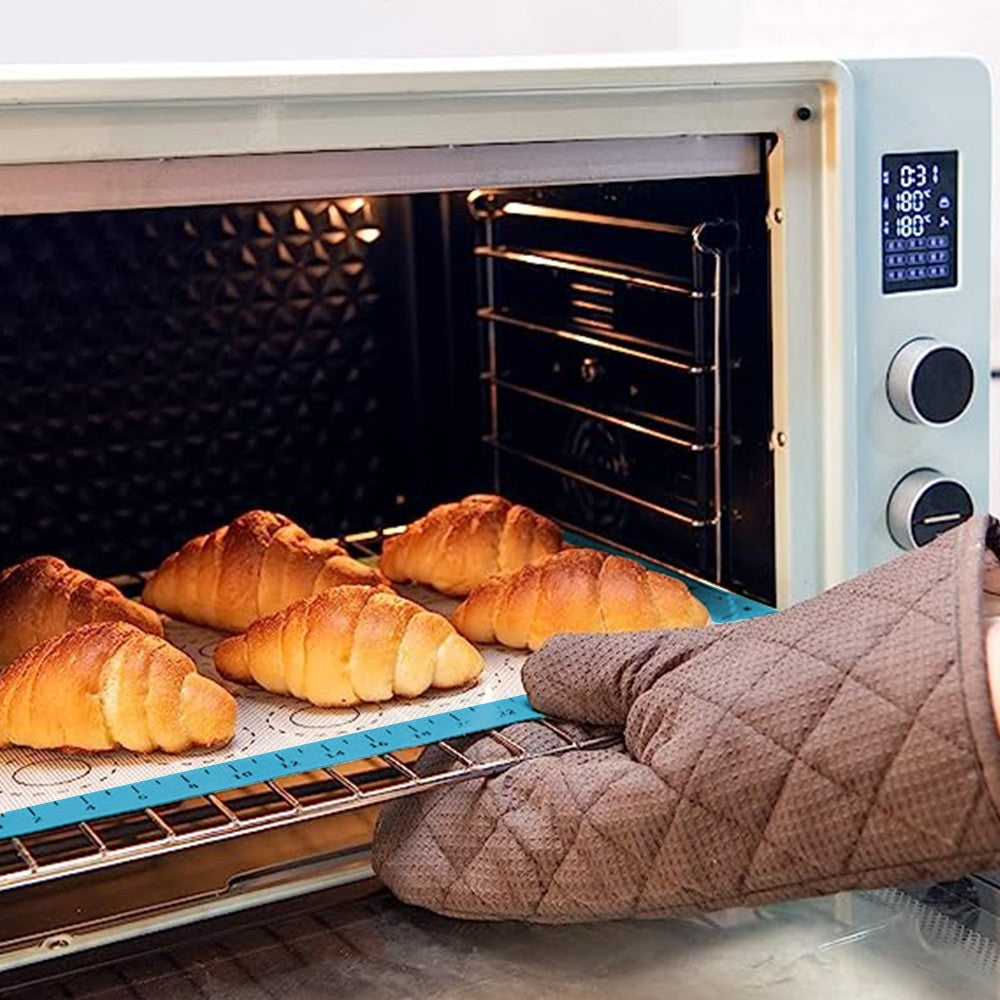 2Pcs Silicone Baking Mat Set Non Stick Silicone Oven Liner for Cookie Pizza Making