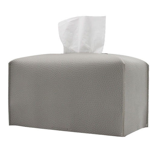 Rectangular PU Leather Tissue Box Tissue Dispenser Napkin Storage Boxes Grey