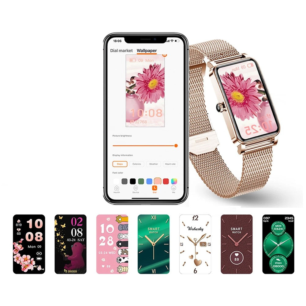 Gold Womens Smart Watch Fitness Tracker Sport Bracelet for Android iOS Phones