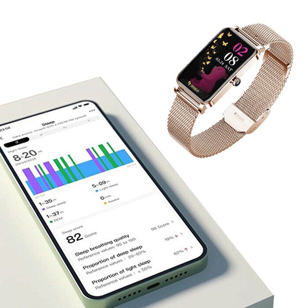 Gold Womens Smart Watch Fitness Tracker Sport Bracelet for Android iOS Phones