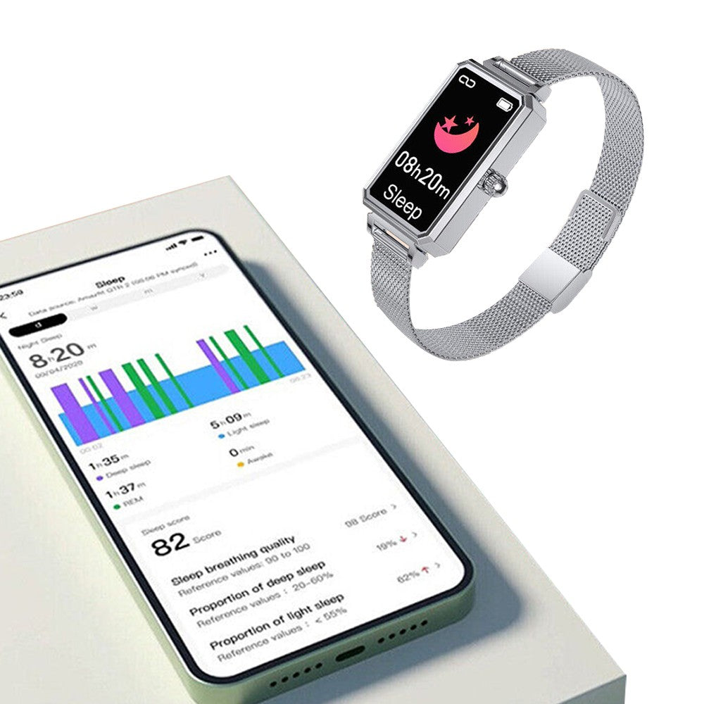 Silver Womens Smart Watch Fitness Tracker Sport Bracelet for Android iOS Phones
