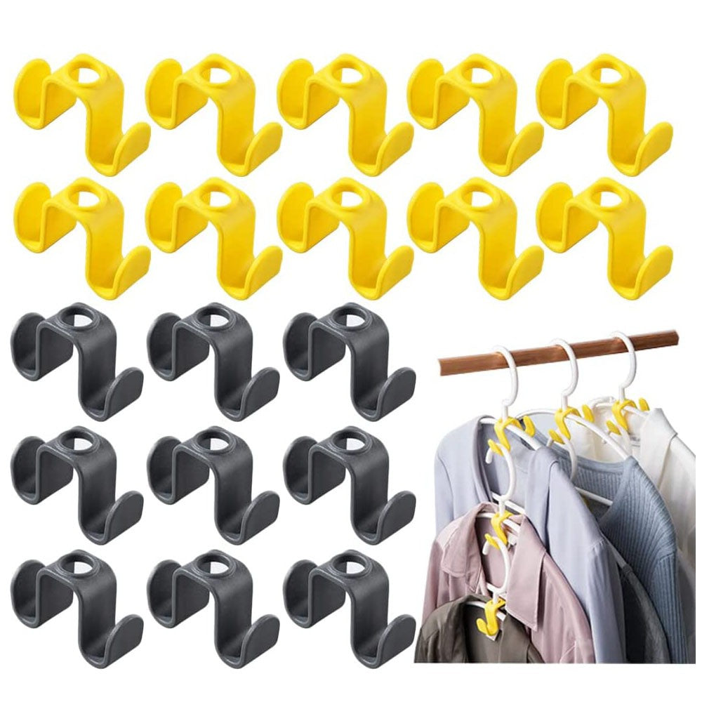 20Pcs Double-Sided Clothes Hanger Connector Hooks Hanger Extender Hooks Closets Hooks Space Saving