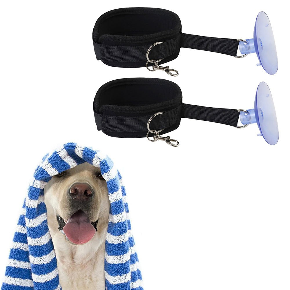 2 X Dog Bathing Tether with Suction Cup Adjustable Pet Bathing Leash for Pet Shower and Grooming