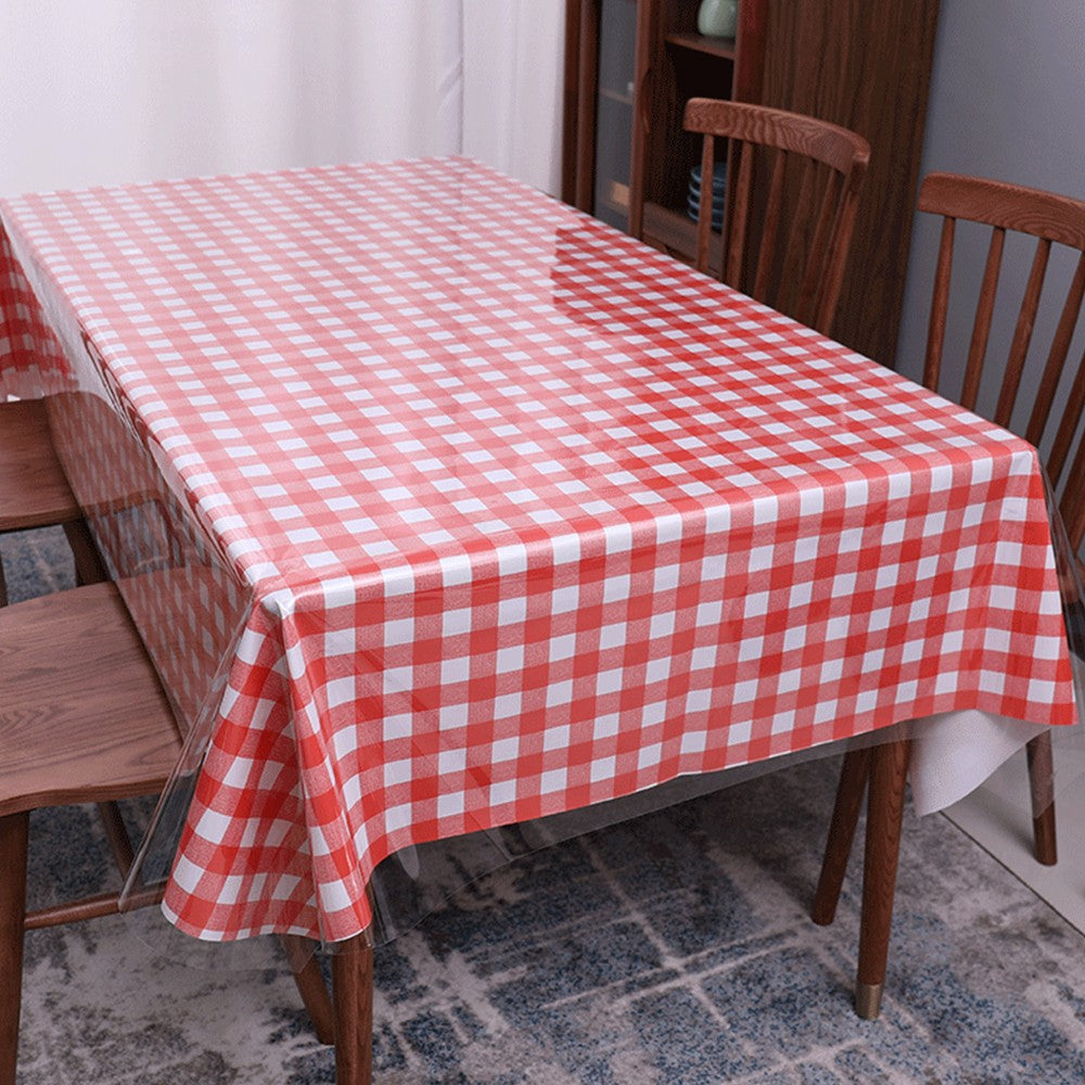140x60cm Clear PVC Tablecloth Protector Oil Proof Dining Table Cover Transparent Table Cover