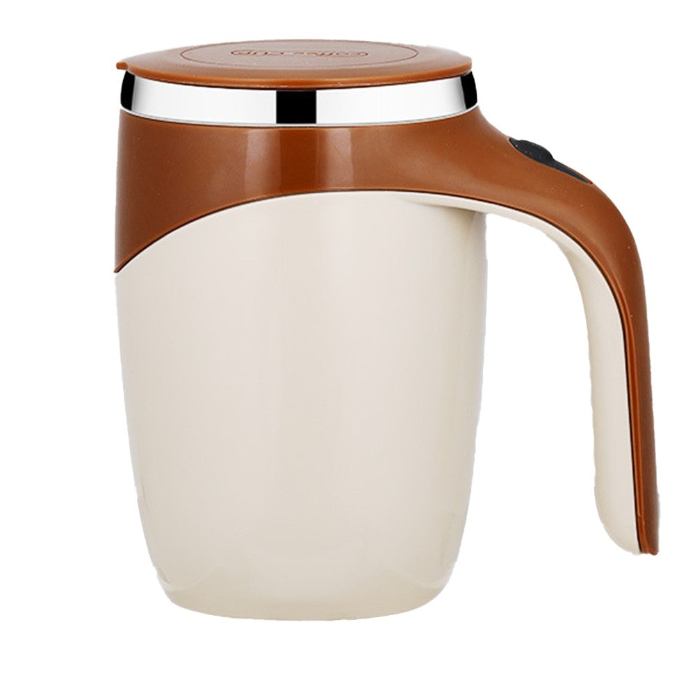 Electric Self Stirring Mug Automatic Magnetic Mixing Stirring Coffee Cup for Coffee Milk Hot Chocolate Brown