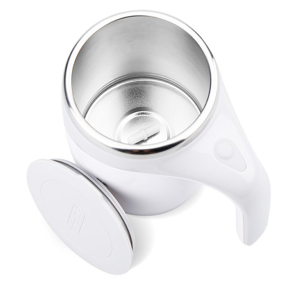 Electric Self Stirring Mug Automatic Magnetic Mixing Stirring Coffee Cup for Coffee Milk Hot Chocolate Brown White