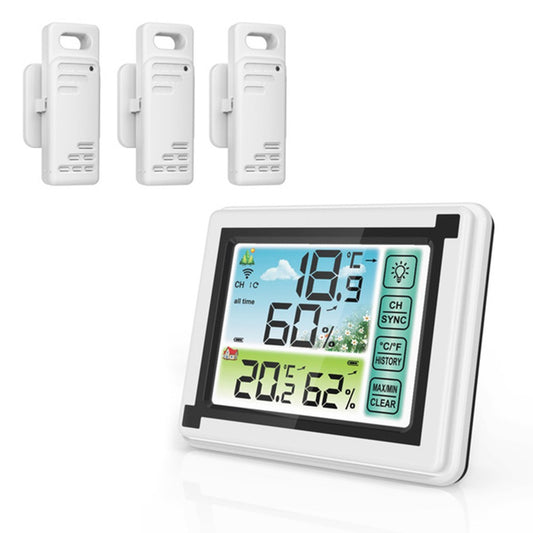 Wireless Weather Station Indoor Outdoor Thermometer Digital Humidity Monitor - 3 Sensor Style