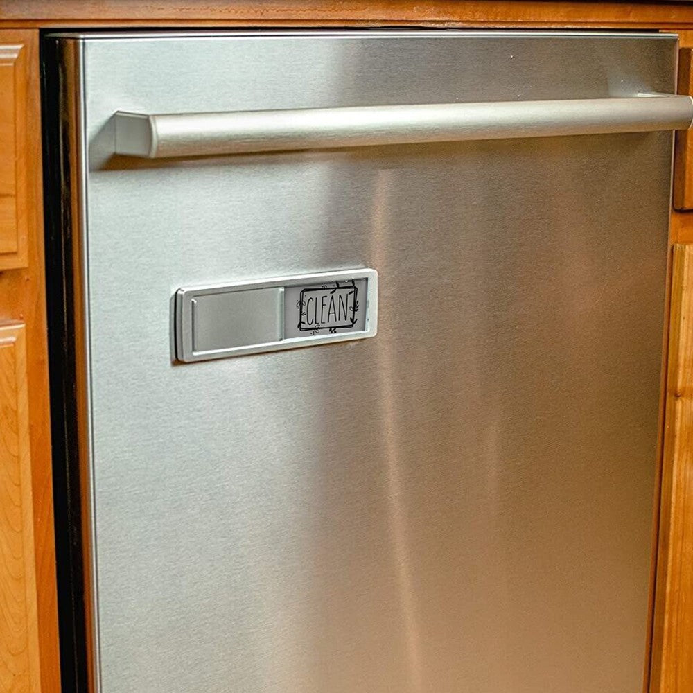 Silver Magnetic Dishwasher Clean Dirty Sign Non-Scratch Clean Dirty Indicator