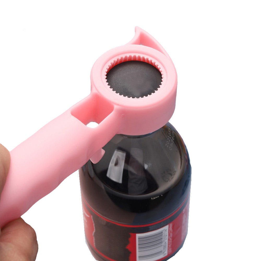 6Pcs 4 In 1 Multi-function Bottle Opener Jar Can Opener Beer Bottle Opener Kitchen Tool Random Color