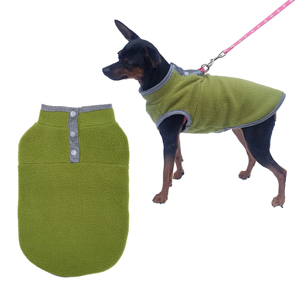 Dog Winter Warm Vest Fleece Jumper Pet Jacket for Small Puppy Cat Green L
