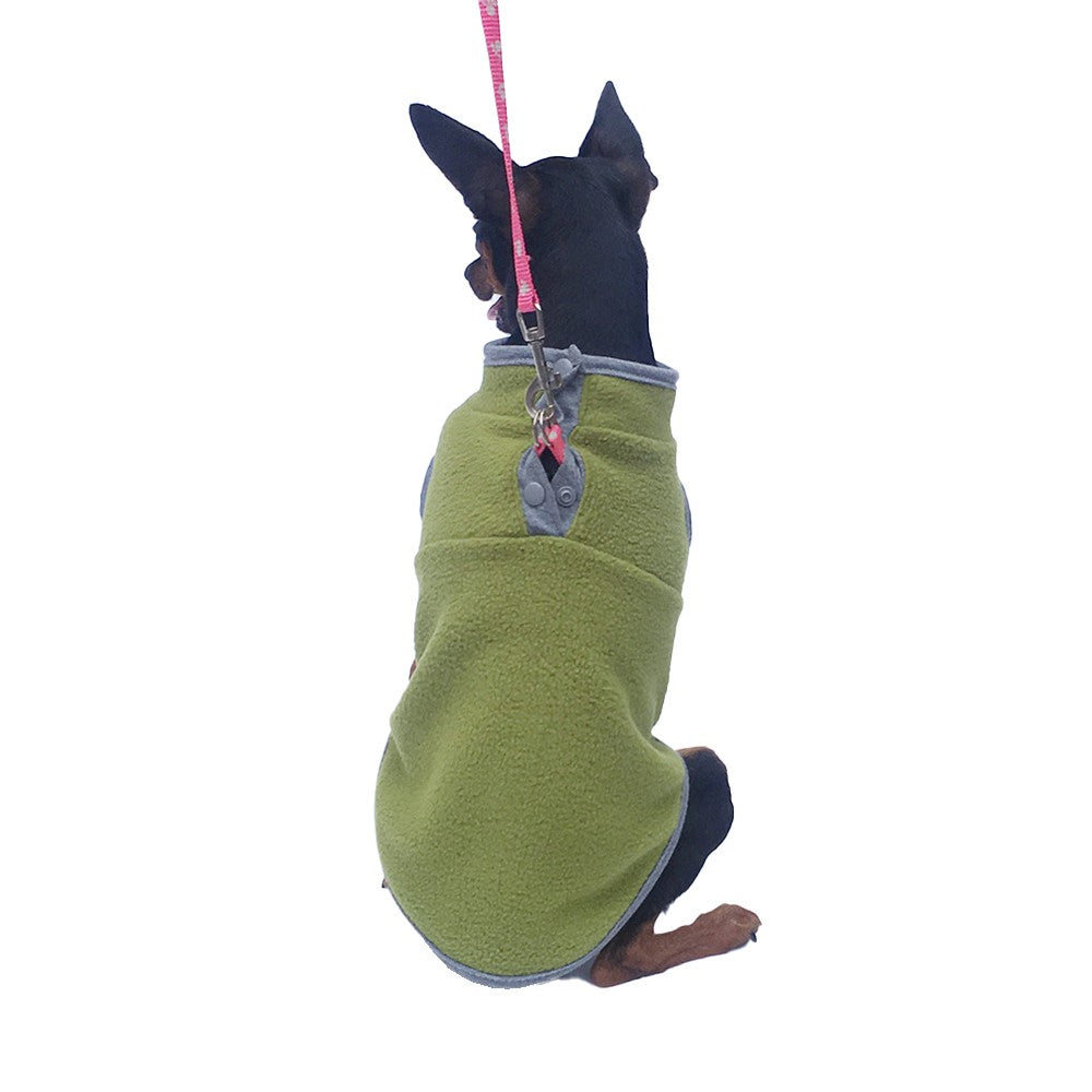 Dog Winter Warm Vest Fleece Jumper Pet Jacket for Small Puppy Cat Green S