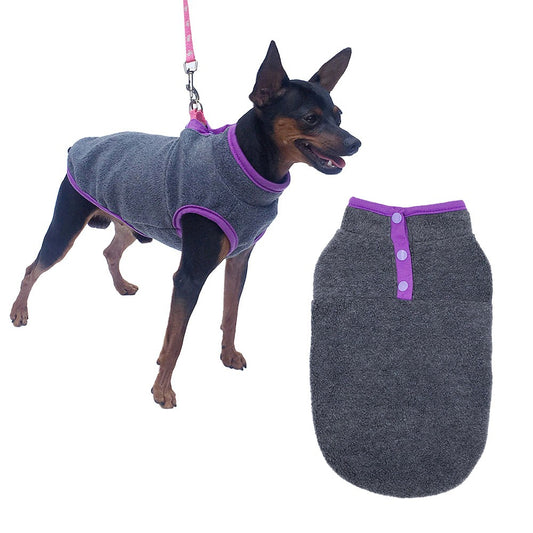 Dog Winter Warm Vest Fleece Jumper Pet Jacket for Small Puppy Cat Grey M