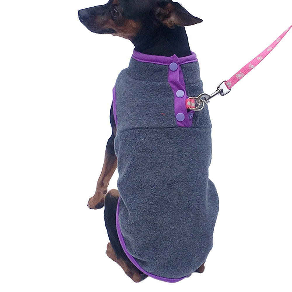 Dog Winter Warm Vest Fleece Jumper Pet Jacket for Small Puppy Cat Grey M