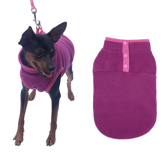 Dog Winter Warm Vest Fleece Jumper Pet Jacket for Small Puppy Cat Purple XL