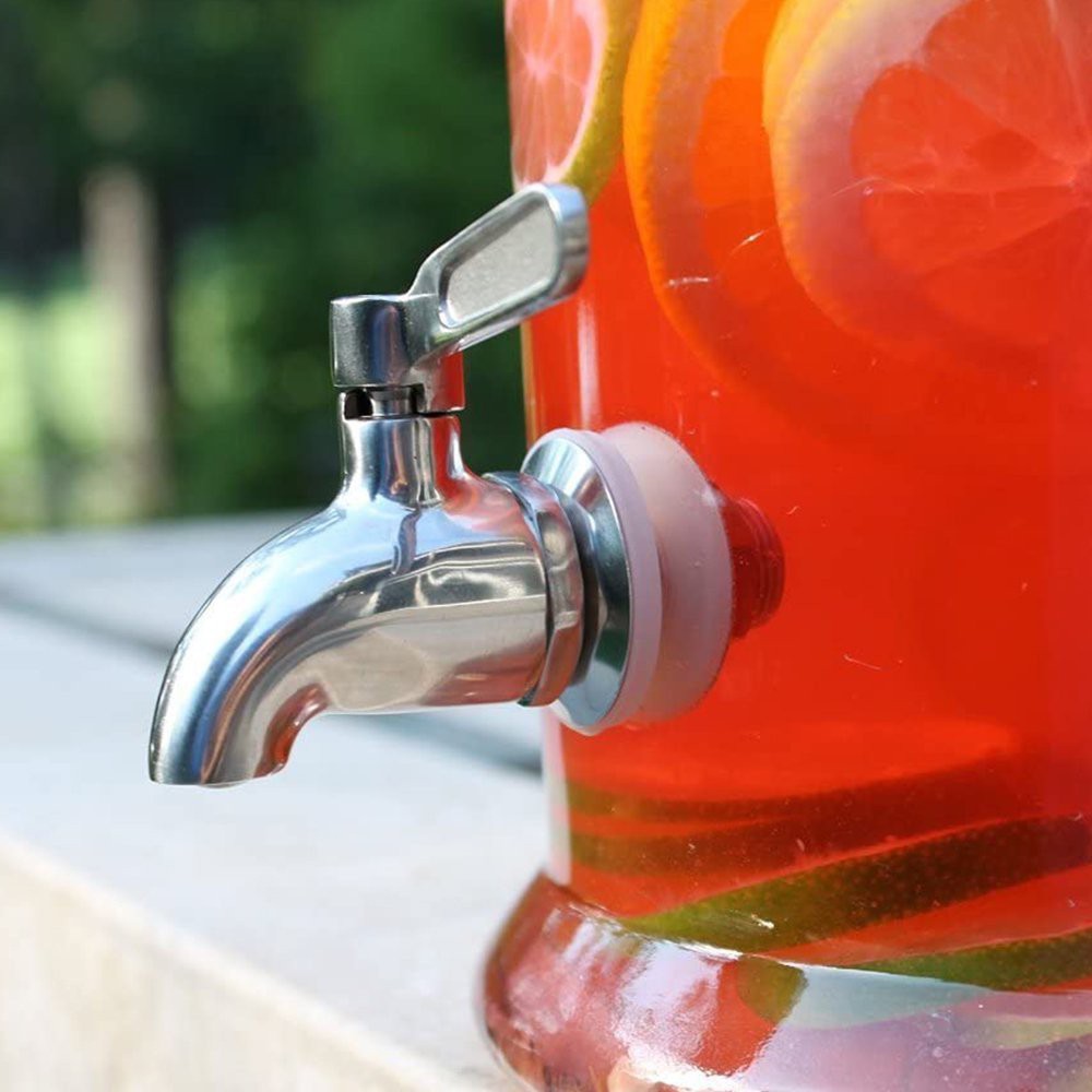 2 X 16mm Stainless Steel Beverage Dispenser Replacement Spigot Push Style Faucet