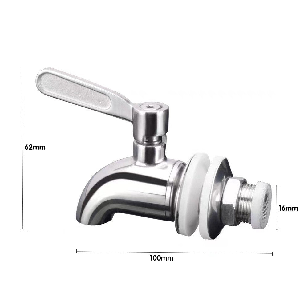 2 X 16mm Stainless Steel Beverage Dispenser Replacement Spigot Push Style Faucet