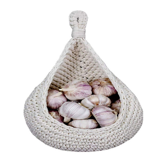 23cm Wall Hanging Vegetable Fruit Basket Handwoven Kitchen Organizer Bag