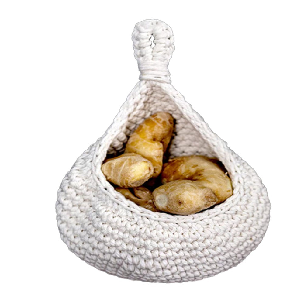19cm Wall Hanging Vegetable Fruit Basket Handwoven Kitchen Organizer Bag