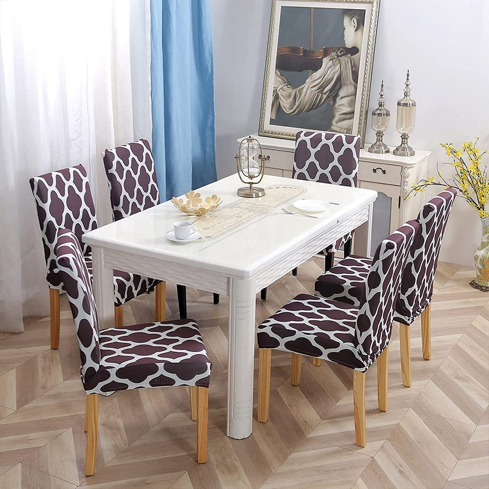 2 X Stretch Chair Covers Slipcovers Elastic Dining Chair Protector Cover Coffee