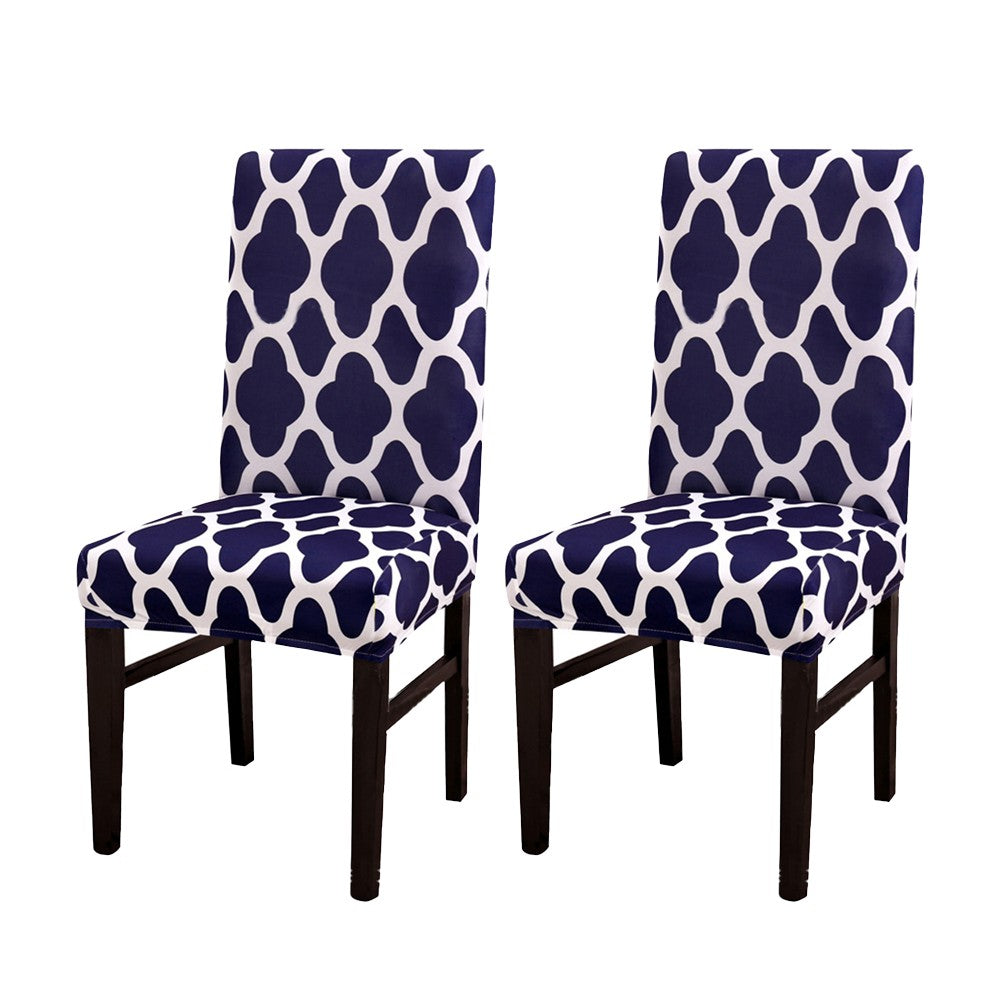2 X Stretch Chair Covers Slipcovers Elastic Dining Chair Protector Cover Navy Blue
