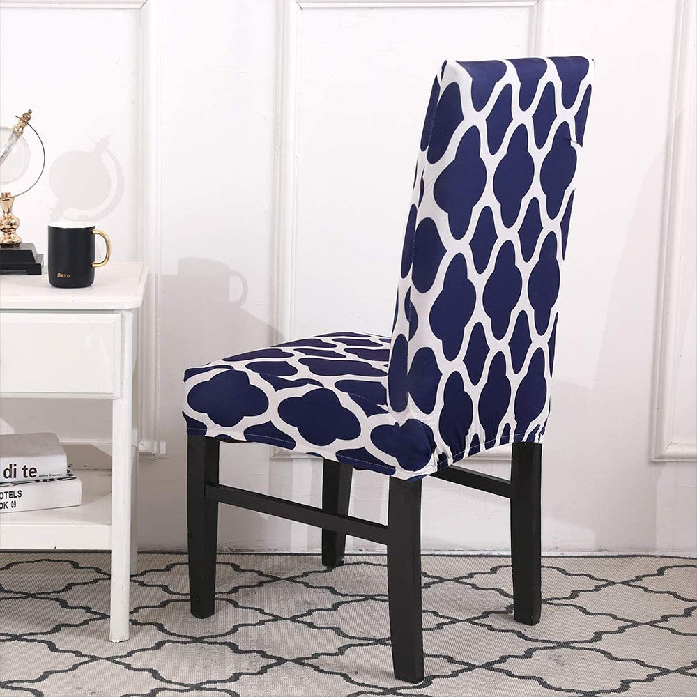2 X Stretch Chair Covers Slipcovers Elastic Dining Chair Protector Cover Navy Blue