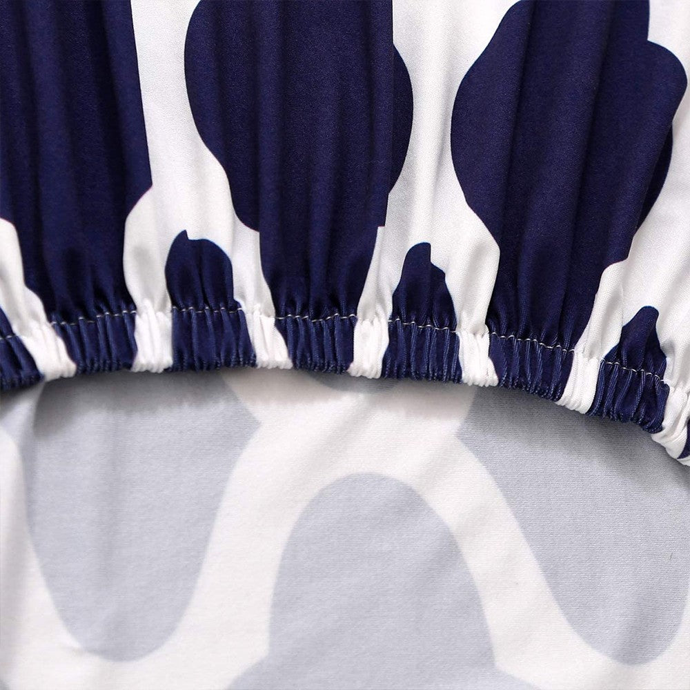 2 X Stretch Chair Covers Slipcovers Elastic Dining Chair Protector Cover Navy Blue