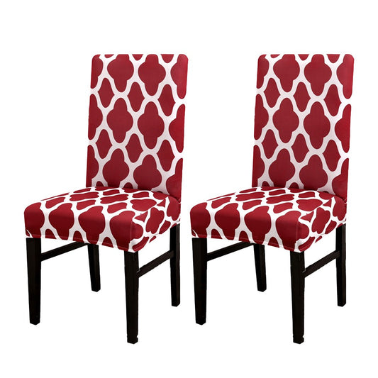 2 X Stretch Chair Covers Slipcovers Elastic Dining Chair Protector Cover Red