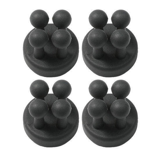 4Pcs Multifunctional Silicone Hooks Self Adhesive Toothbrush Holder Plug Holder for Home Office Black