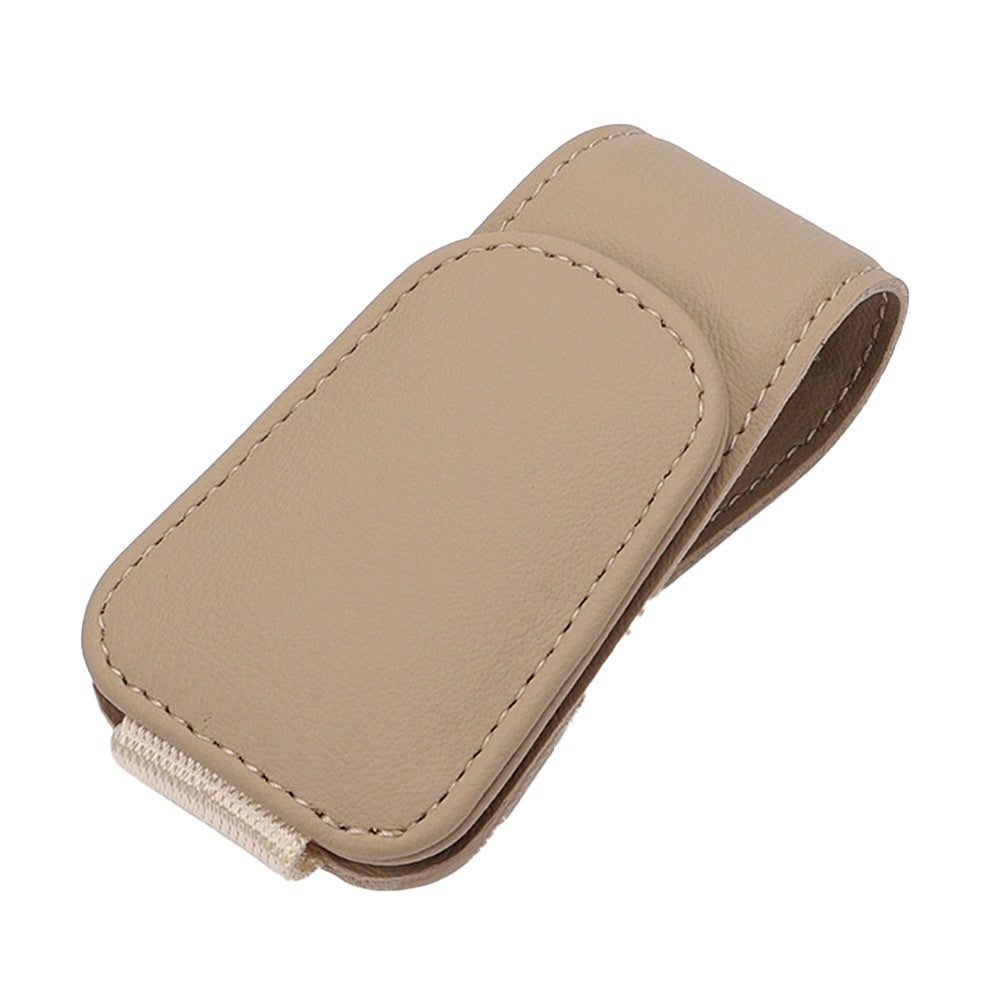 Magnetic Eyeglass Holder PU Leather Sunglass Clip Car Interior Accessories for Car Visor Nude