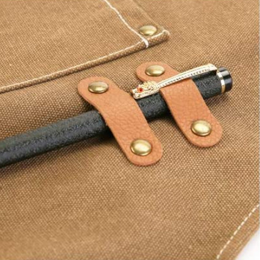 Brown Cotton Aprons Kitchen Cooking Apron Gardening Apron with Pockets