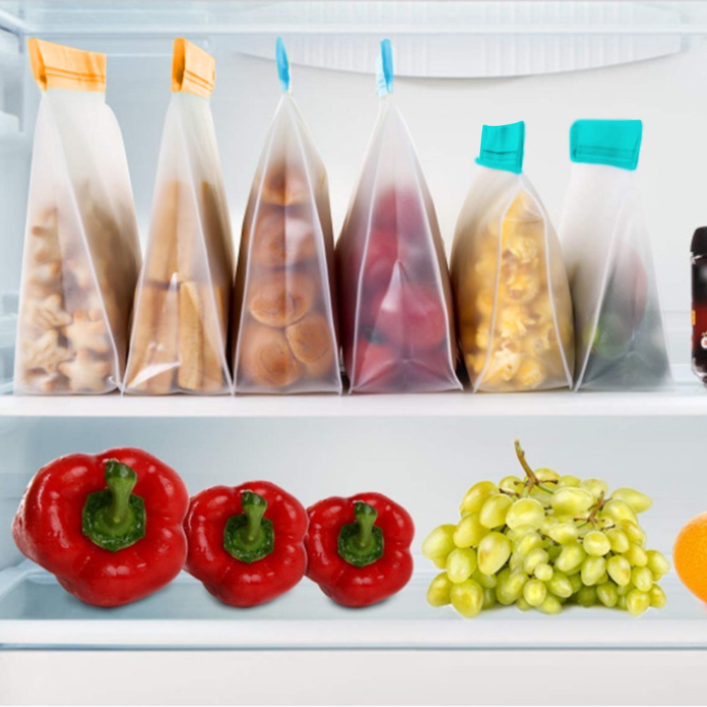 Set of 18Pcs Reusable Stand Up Food Bag Leakproof Ziplock Storage Bags