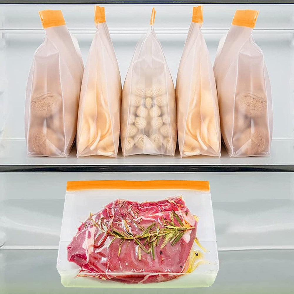 Set of 18Pcs Reusable Stand Up Food Bag Leakproof Ziplock Storage Bags