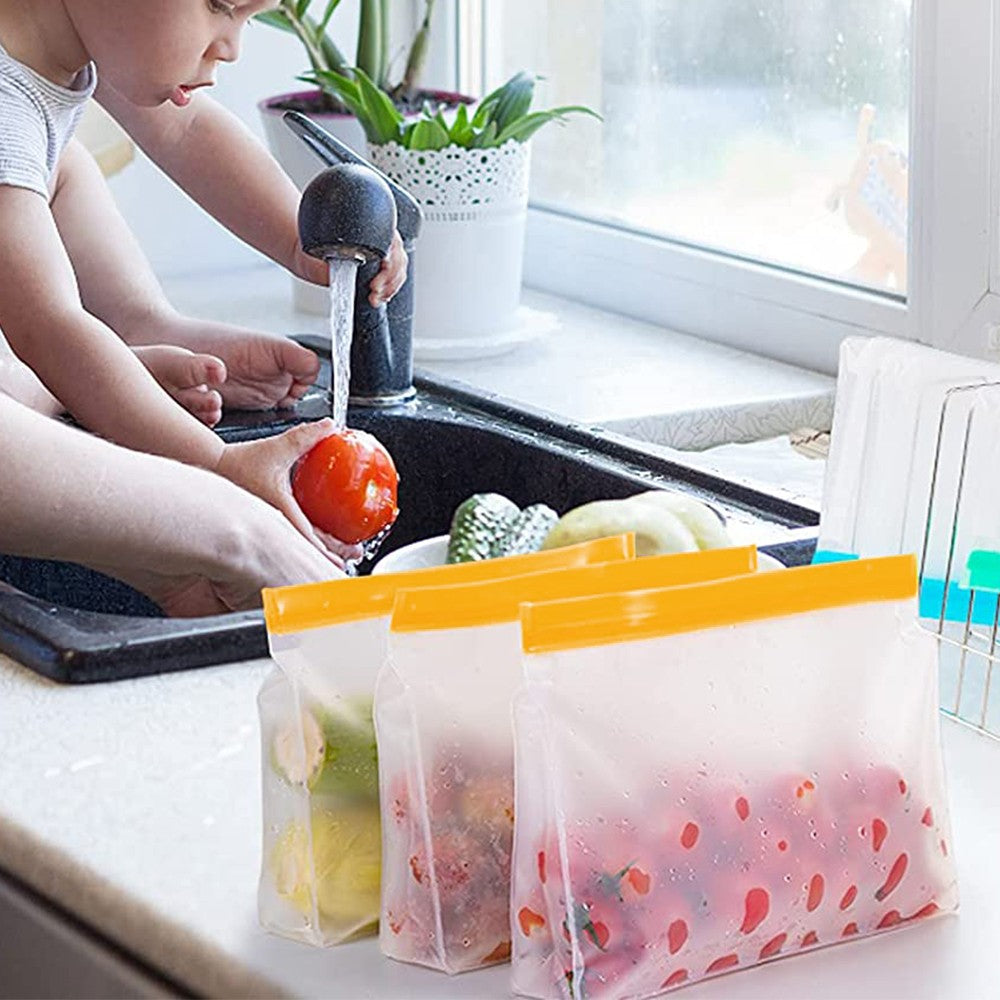 Set of 18Pcs Reusable Stand Up Food Bag Leakproof Ziplock Storage Bags