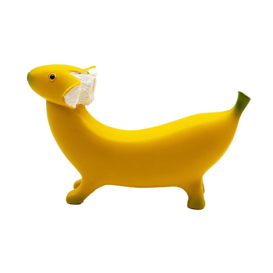 13cm Cute Banana Dog Garden Statues Figurines Desktop Ornament Home Garden Decor