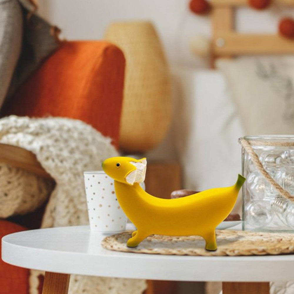 3Pcs Cute Banana Dog Garden Statues Figurines Desktop Ornament Home Garden Decor