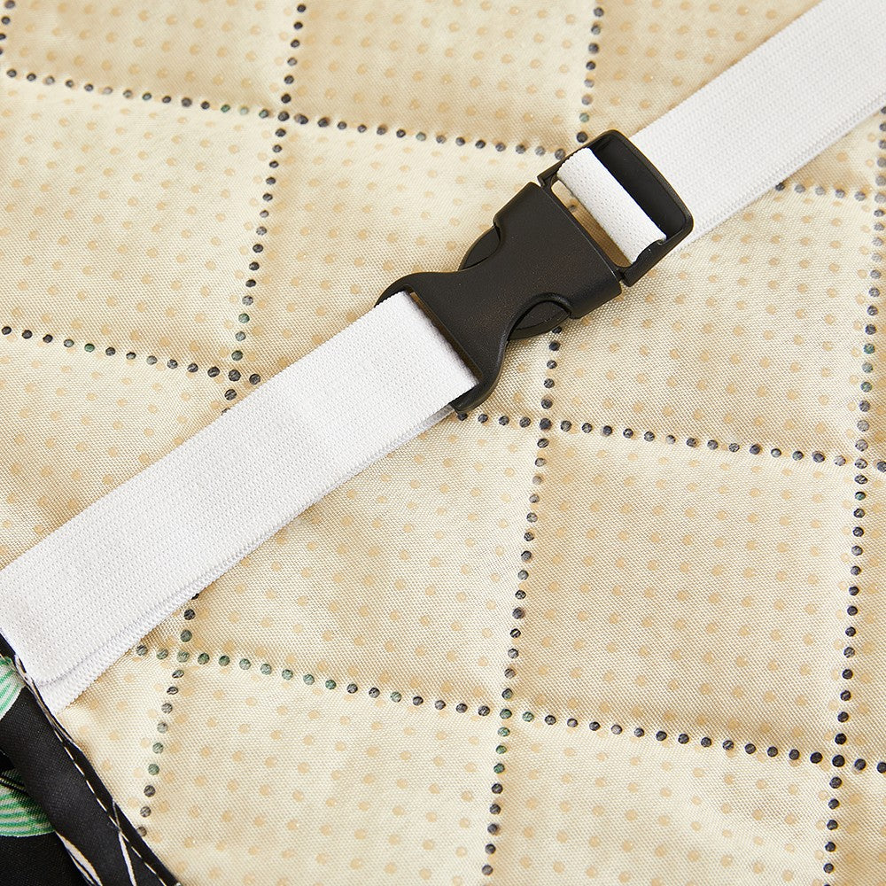 2-Seater T-Shaped Sofa Cover Leaves Printed Couch Cover Non Slip Sofa Slipcover Furniture Protector Black