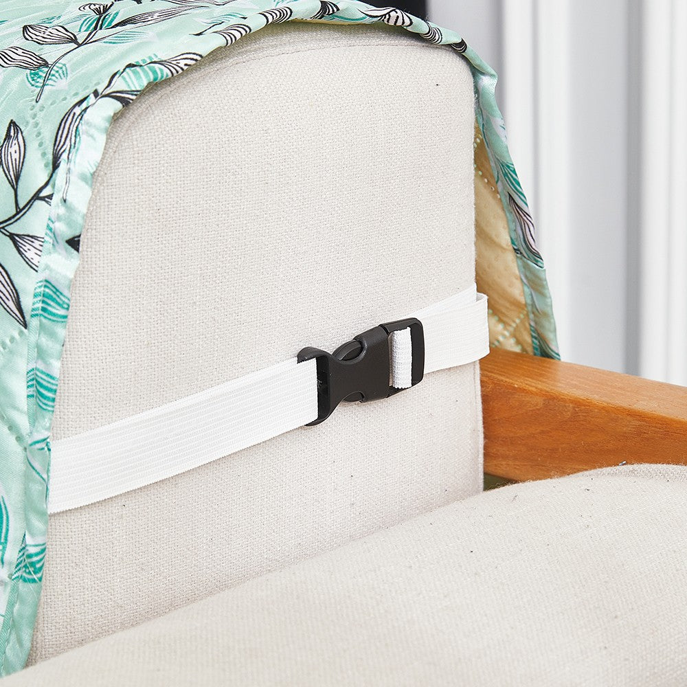 2-Seater T-Shaped Sofa Cover Leaves Printed Couch Cover Non Slip Sofa Slipcover Furniture Protector Gyan