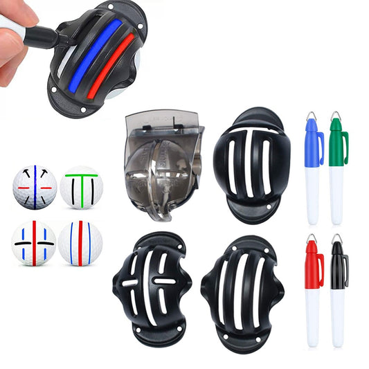 4 Golf Ball Marking Stencils and 4 Colors of Golf Ball Markers Set Golf Ball Line Marker Tool