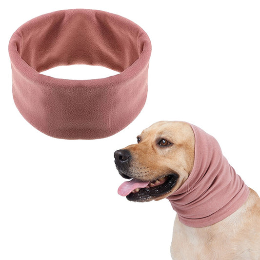 L Dog Ear Muffs Dog Hearing Protection Wrap Warm Dog Scarf Noise Reduce Ear Covers Pink