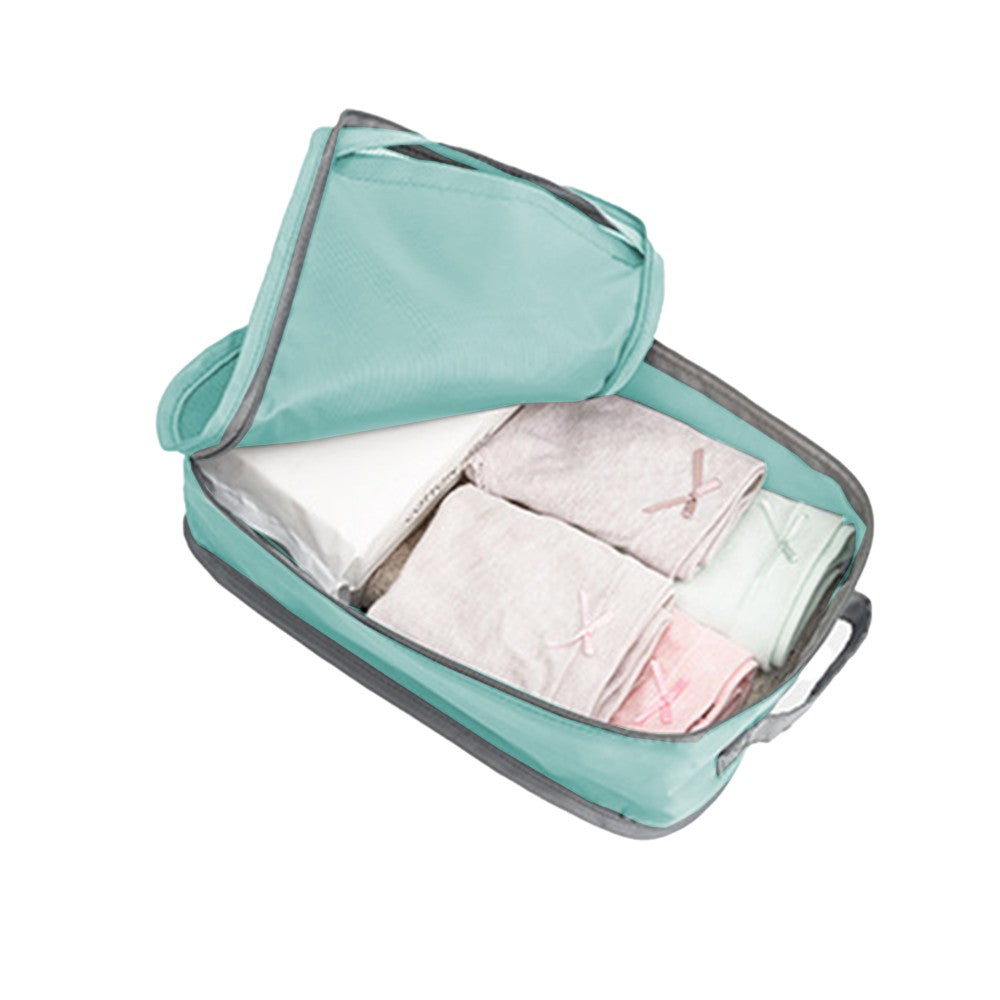 Set of 6Pcs Travel Compression Packing Cubes Suitcase Organizer Bag Luggage Storage Lake Blue