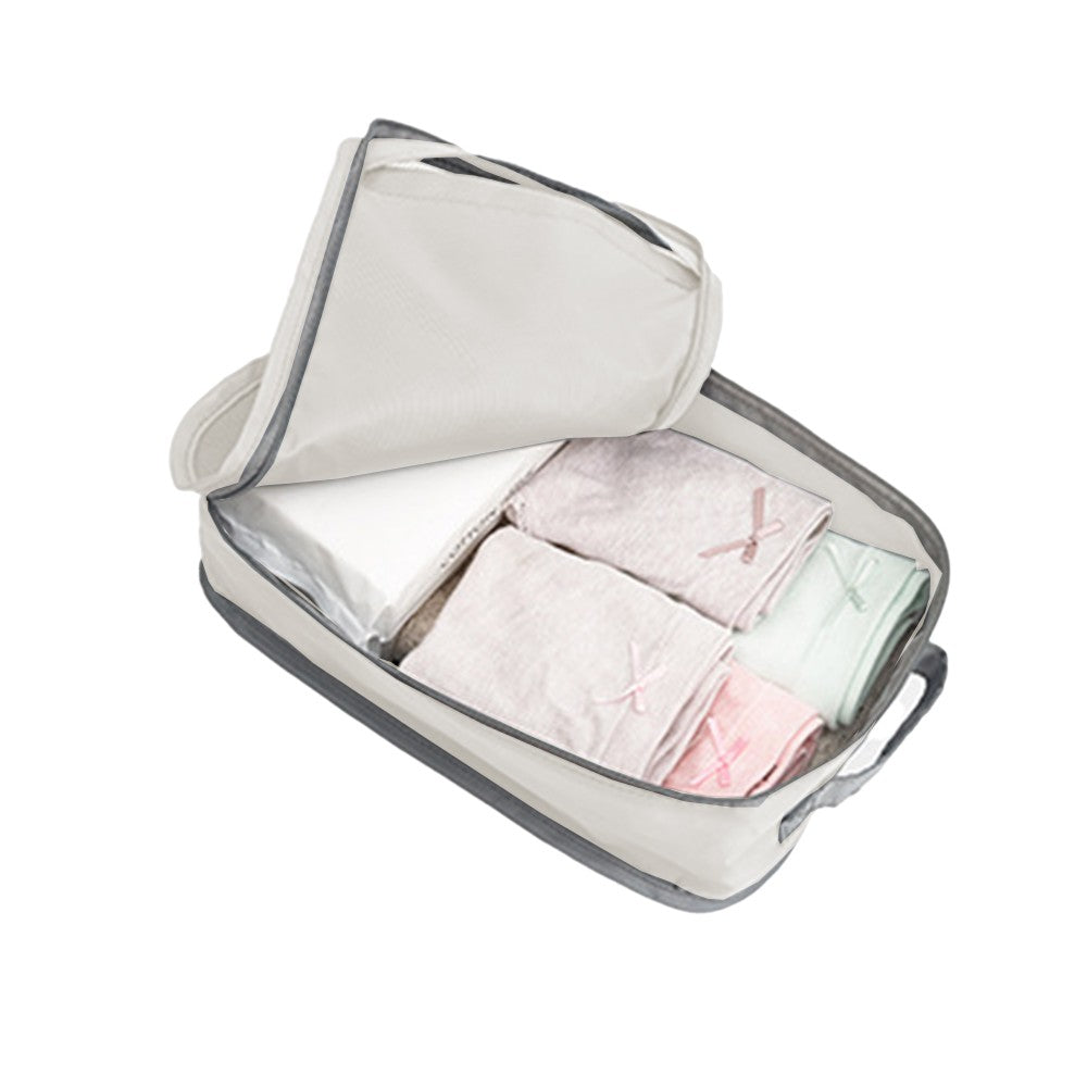 Set of 6Pcs Travel Compression Packing Cubes Suitcase Organizer Bag Luggage Storage Beige