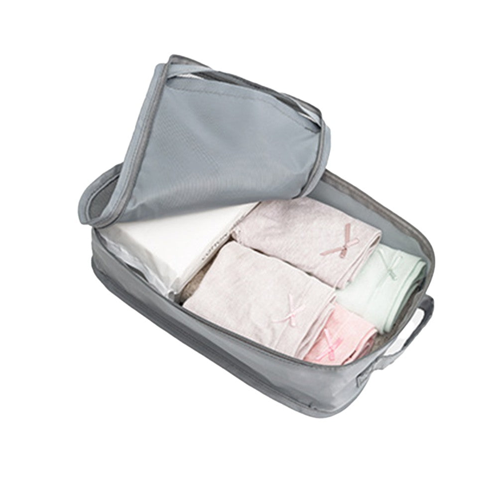 Set of 6Pcs Travel Compression Packing Cubes Suitcase Organizer Bag Luggage Storage Grey