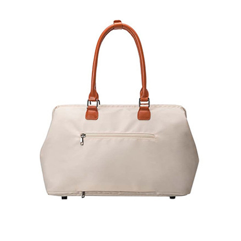 Set of 3Pcs Large Capacity Diaper Tote Bag Mommy Bag Hospital Bag Travel Overnight Bag with Shoulder Strap Beige