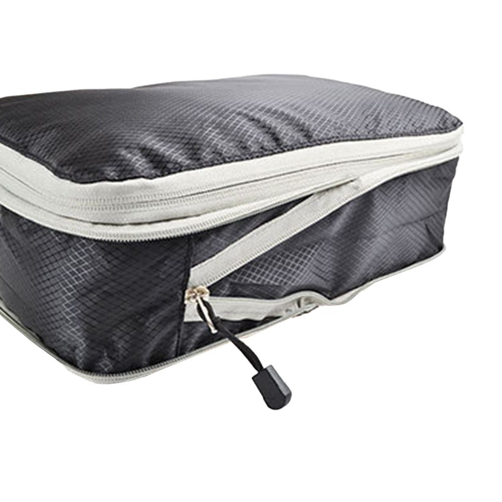 Set of 3Pcs Travel Compressible Packing Cube Pouch Clothes Storage Bags Suitcase Luggage Organizer Black