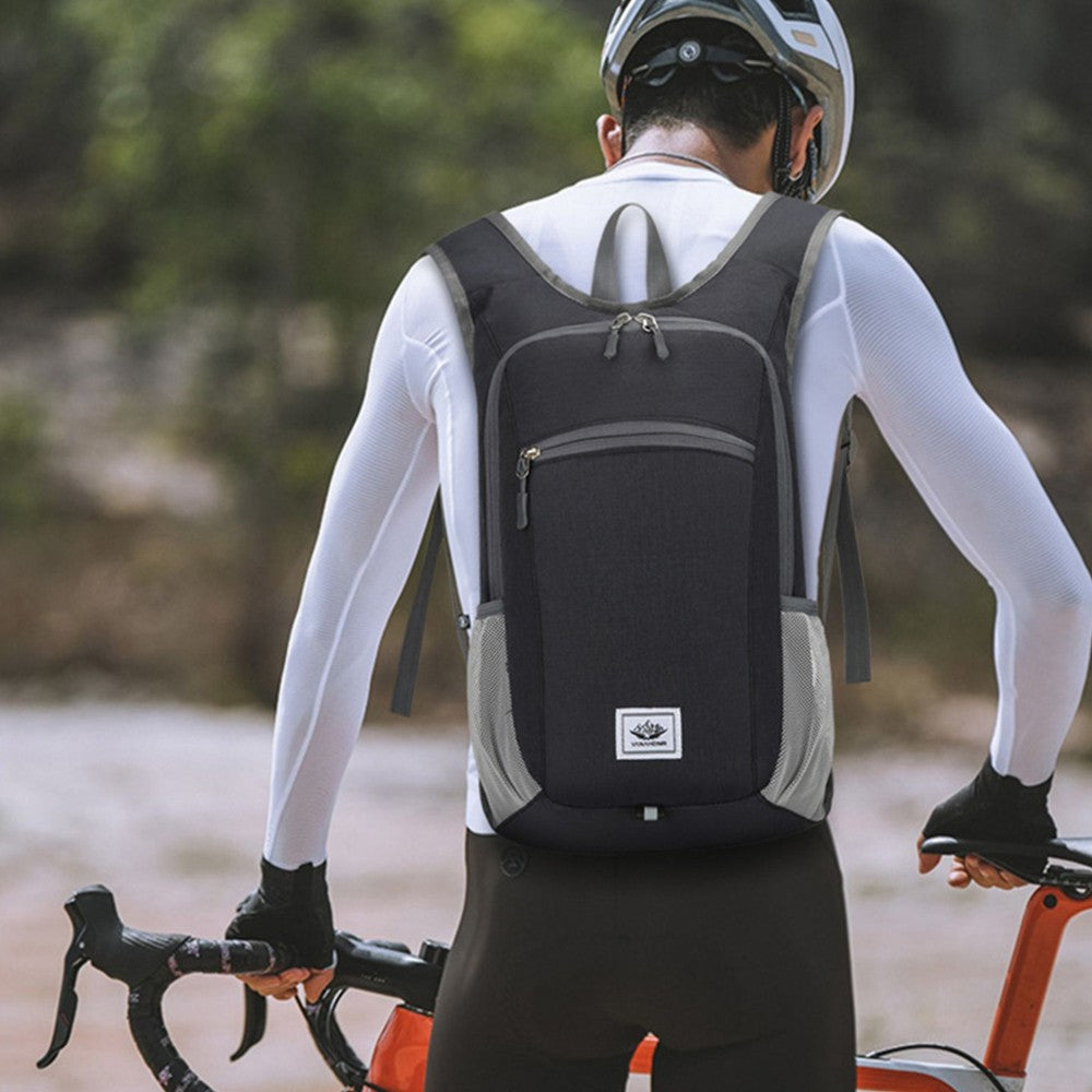 Unisex Foldable Backpack Travel Daypack Hiking Bag Sport Gym Bag Black