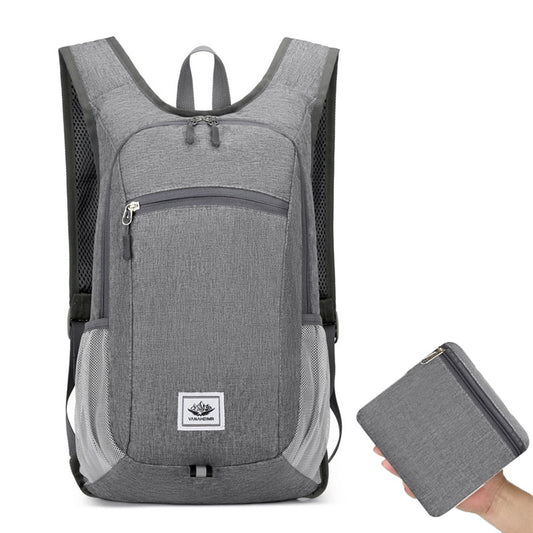 Unisex Foldable Backpack Travel Daypack Hiking Bag Sport Gym Bag Grey
