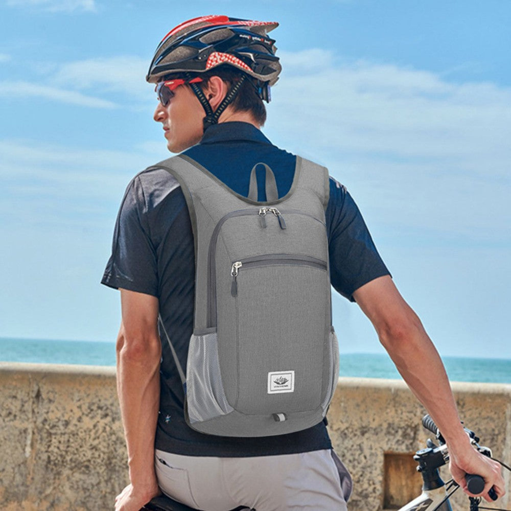 Unisex Foldable Backpack Travel Daypack Hiking Bag Sport Gym Bag Grey