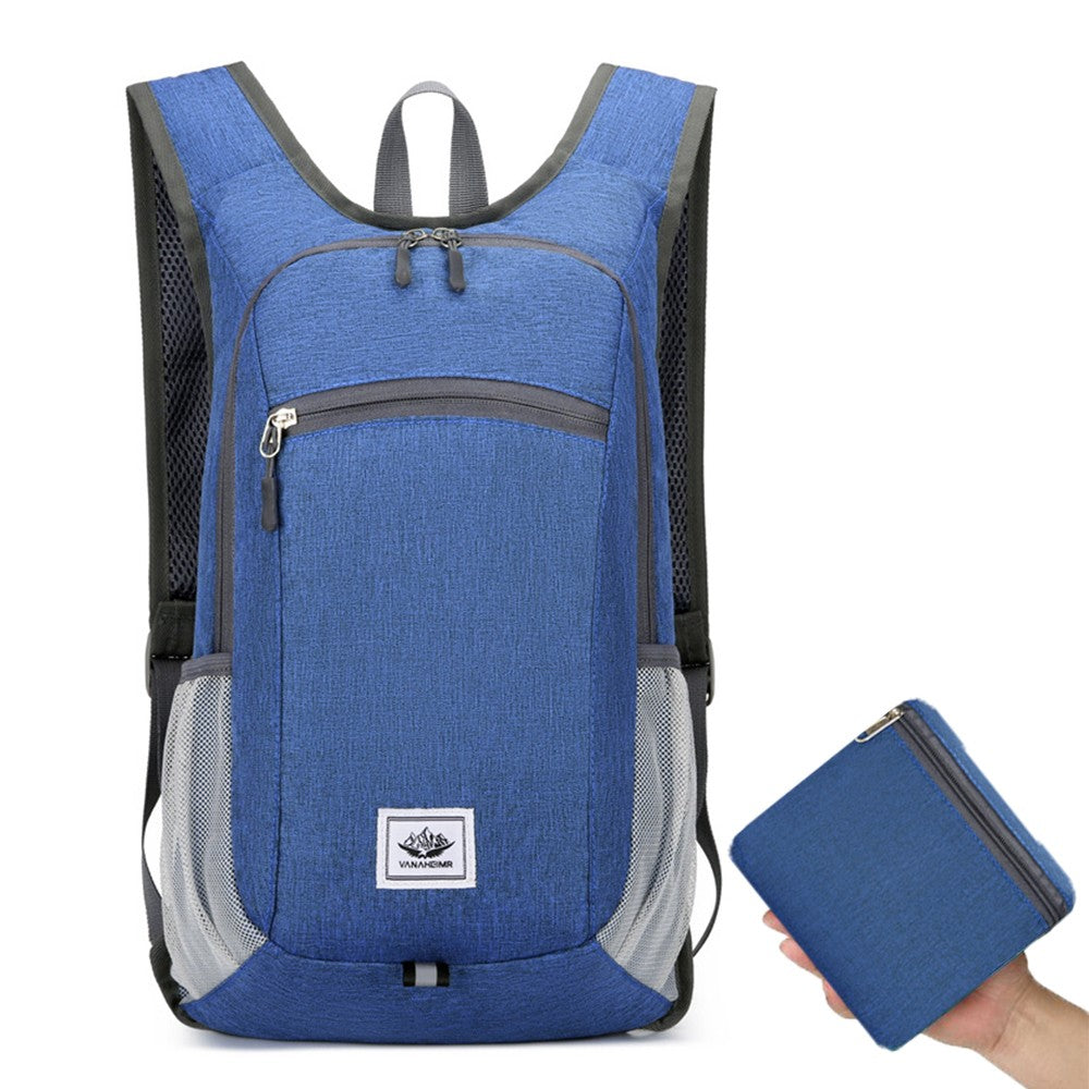 Unisex Foldable Backpack Travel Daypack Hiking Bag Sport Gym Bag Royal Blue