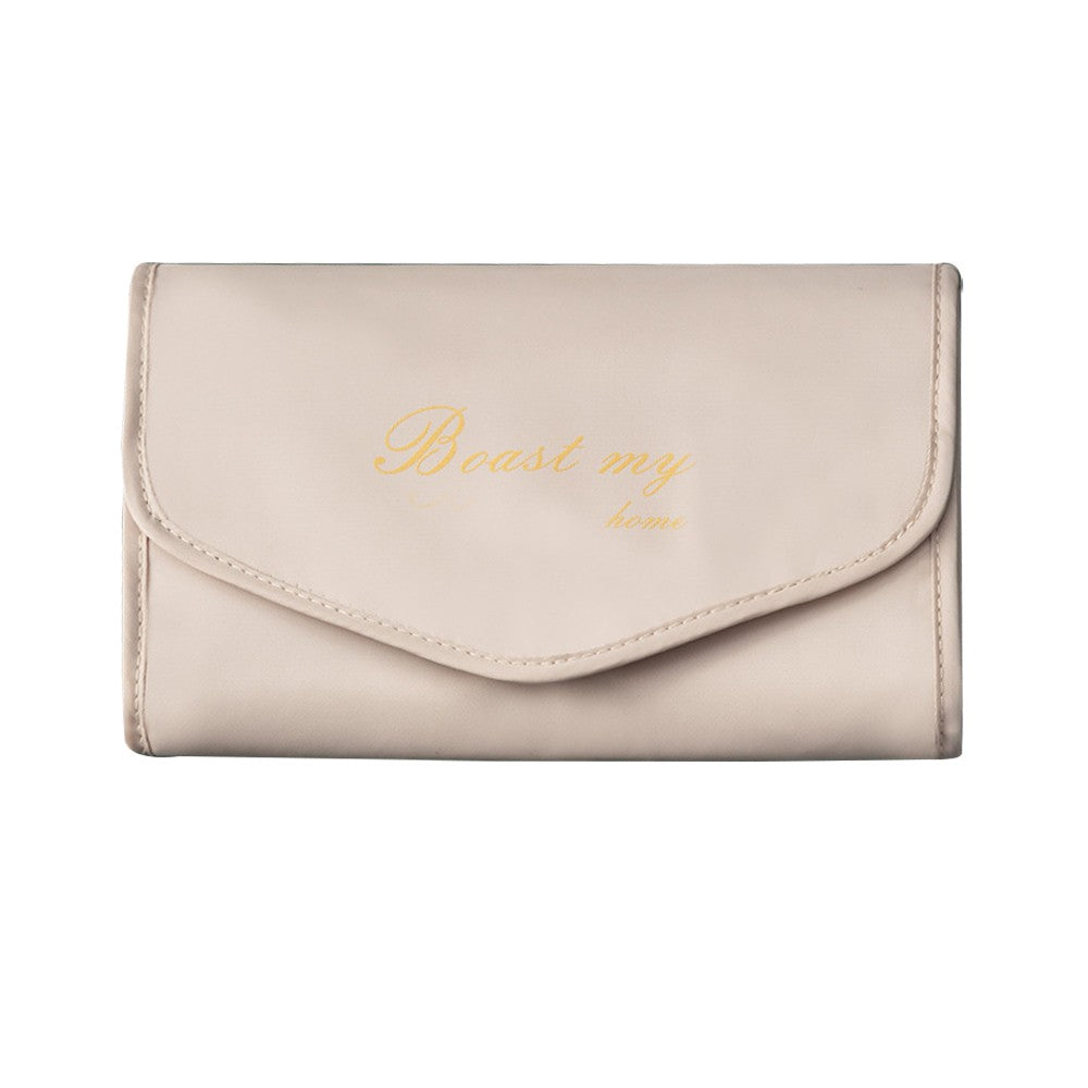 Travel Jewelry Organizer Foldable Jewelry Storage Bag for Rings Necklaces Bracelets Earrings Khaki