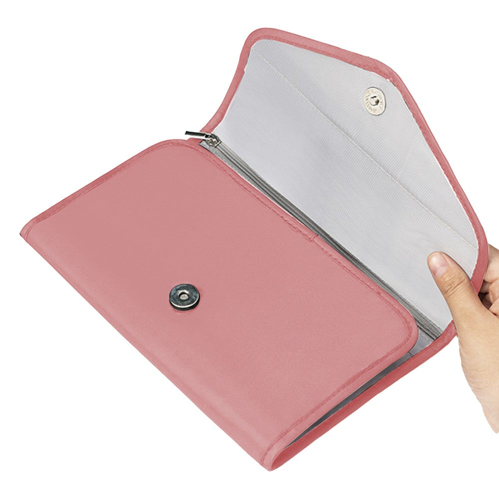 Travel Jewelry Organizer Foldable Jewelry Storage Bag for Rings Necklaces Bracelets Earrings Pink